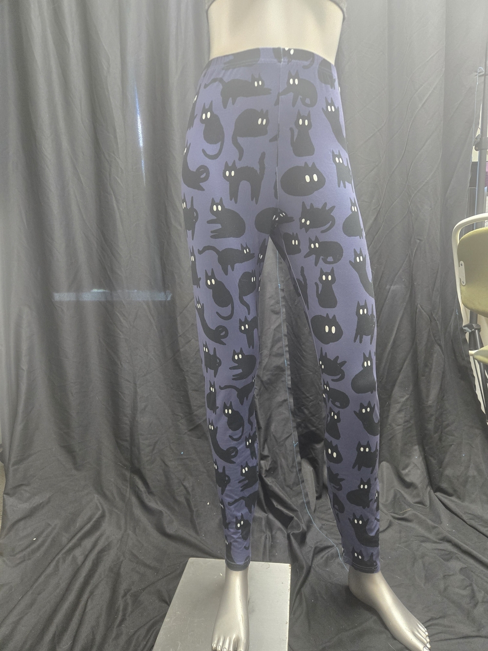 Navy Cat Print Leggings